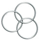 Linking Rings-12" stainless steel Locking-Deluxe 3 Ring set