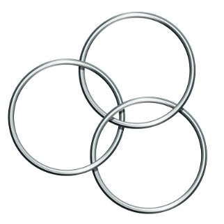 Linking Rings-12" stainless steel Locking-Deluxe 3 Ring set