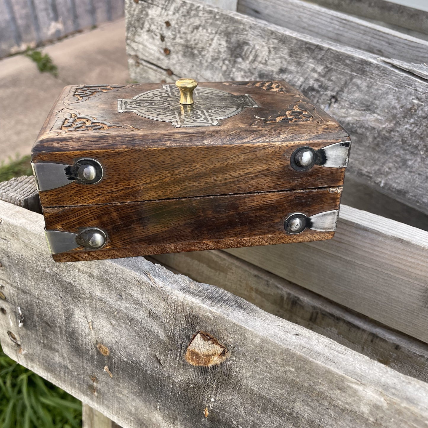 Card Box-Celtic with metal hardware