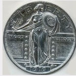 Jumbo Coin-3" Standing Liberty 1916